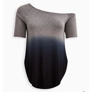FAVORITE OFF-SHOULDER TUNIC - SUPER SOFT GREY DIP DYE